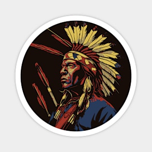 Native American Indian Chief Headdress Warrior Magnet